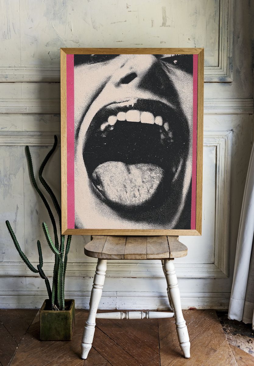 Screaming Face Pop-Art Poster. room preview