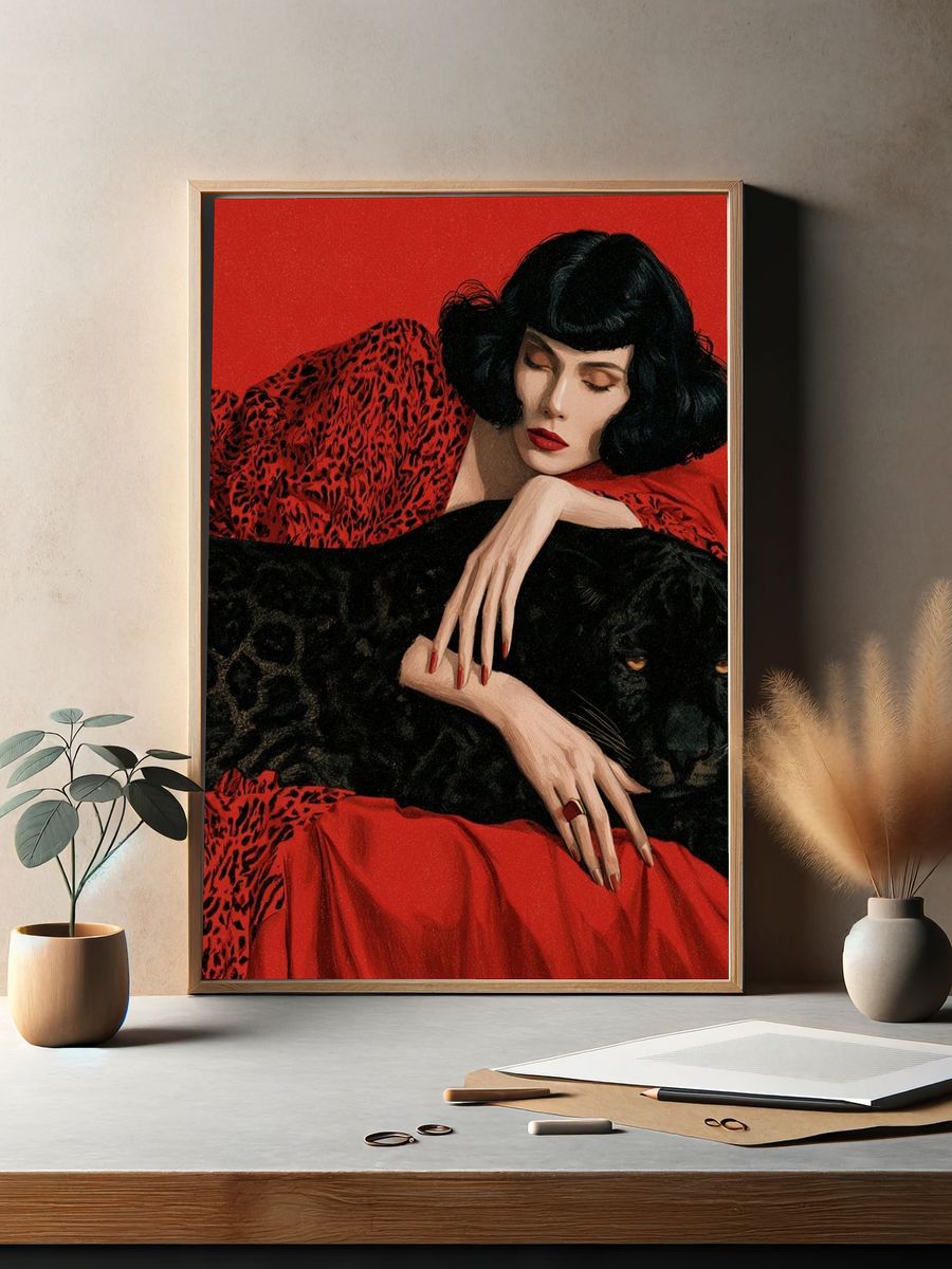 Black Panther Portrait — Fine-Art Print. — room view 2