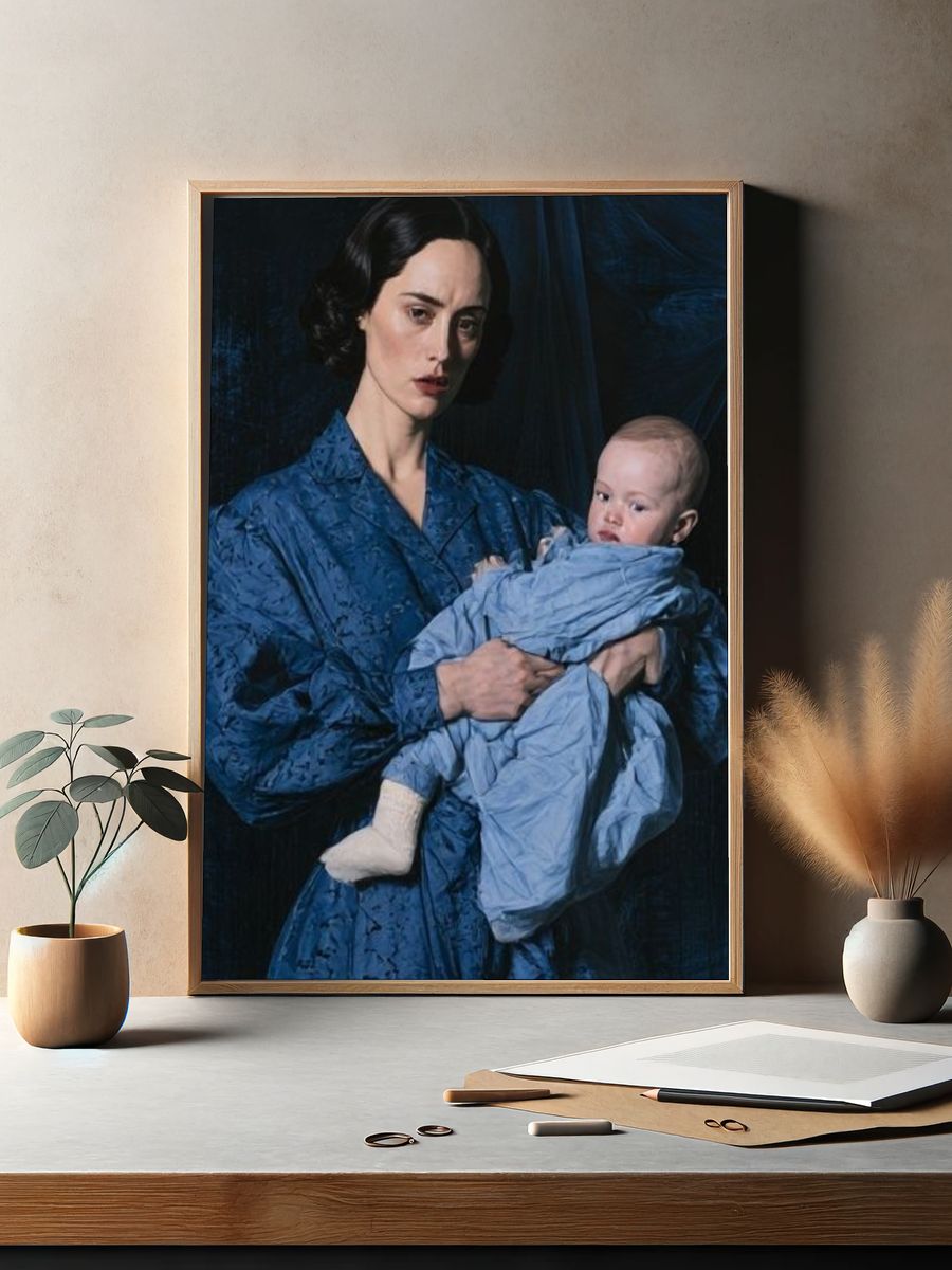 Mother and Baby Portrait Print. — room view 2