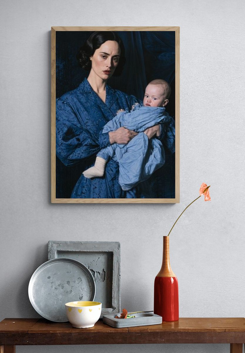 Mother and Baby Portrait Print. — room view 3