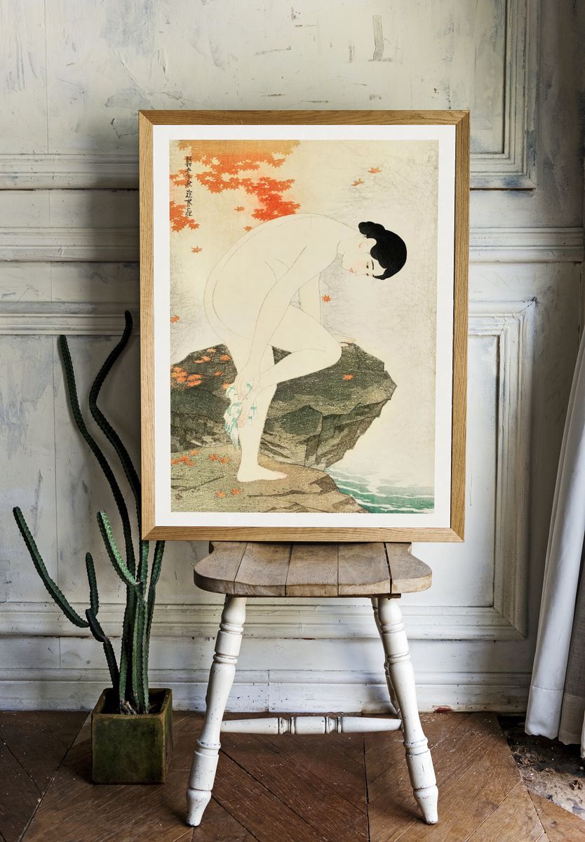 Nude Woman by the Water — Fine Art Print room preview