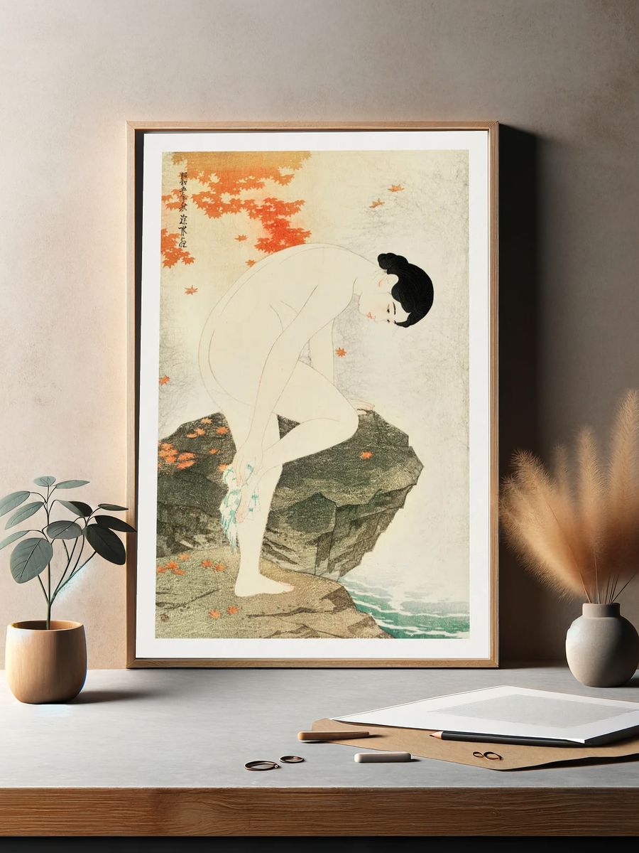 Nude Woman by the Water — Fine Art Print. — room view 2