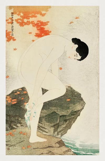 Nude Woman by the Water — Fine Art Print. poster