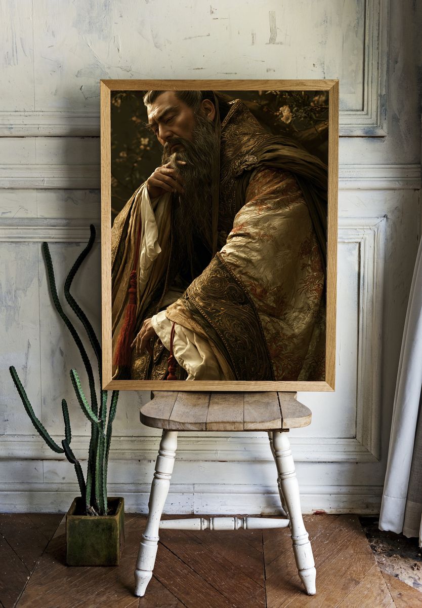 Imperial Sage Portrait Print. room preview