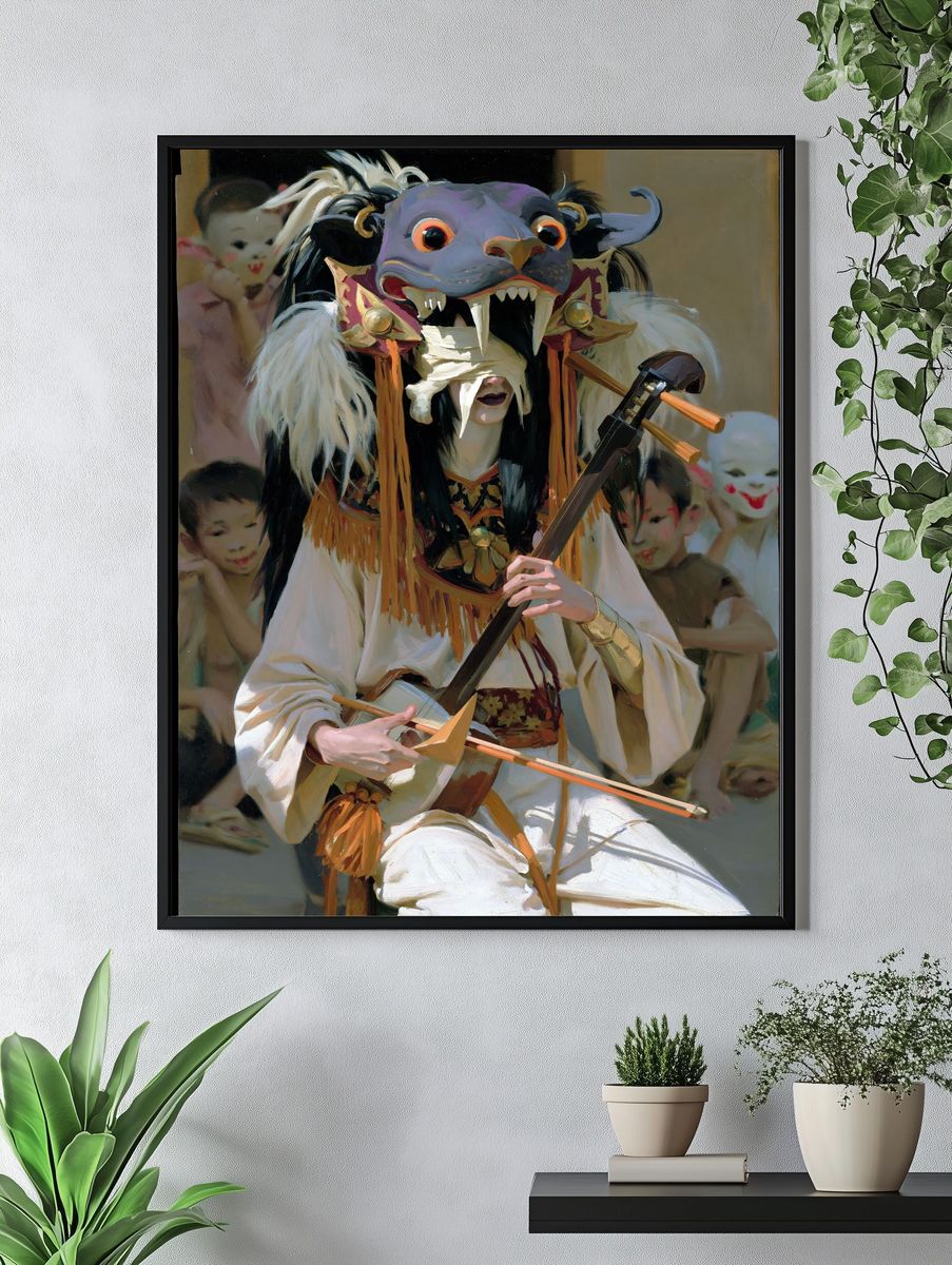 Masked Performer Fine-Art Poster. — room view 4