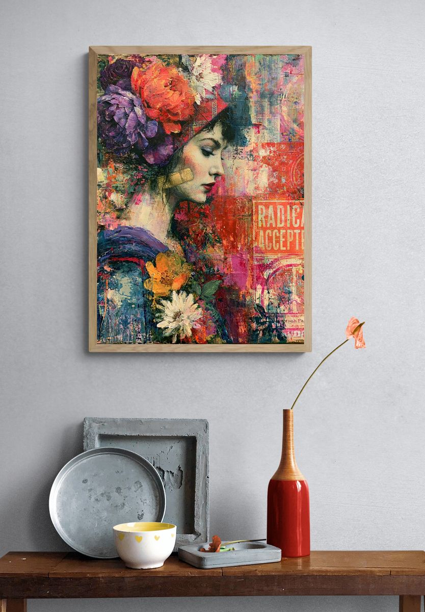 Radical Acceptance Floral Portrait Print. — room view 3
