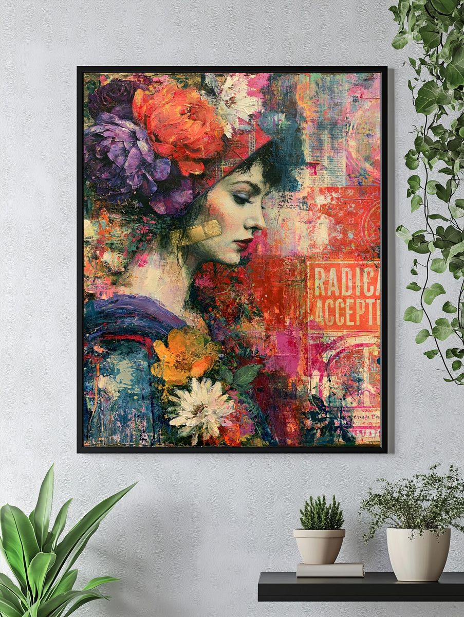 Radical Acceptance Floral Portrait Print. — room view 4