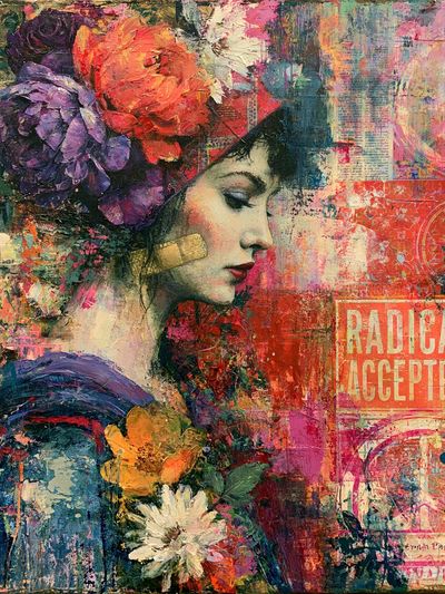 Radical Acceptance Floral Portrait Print.