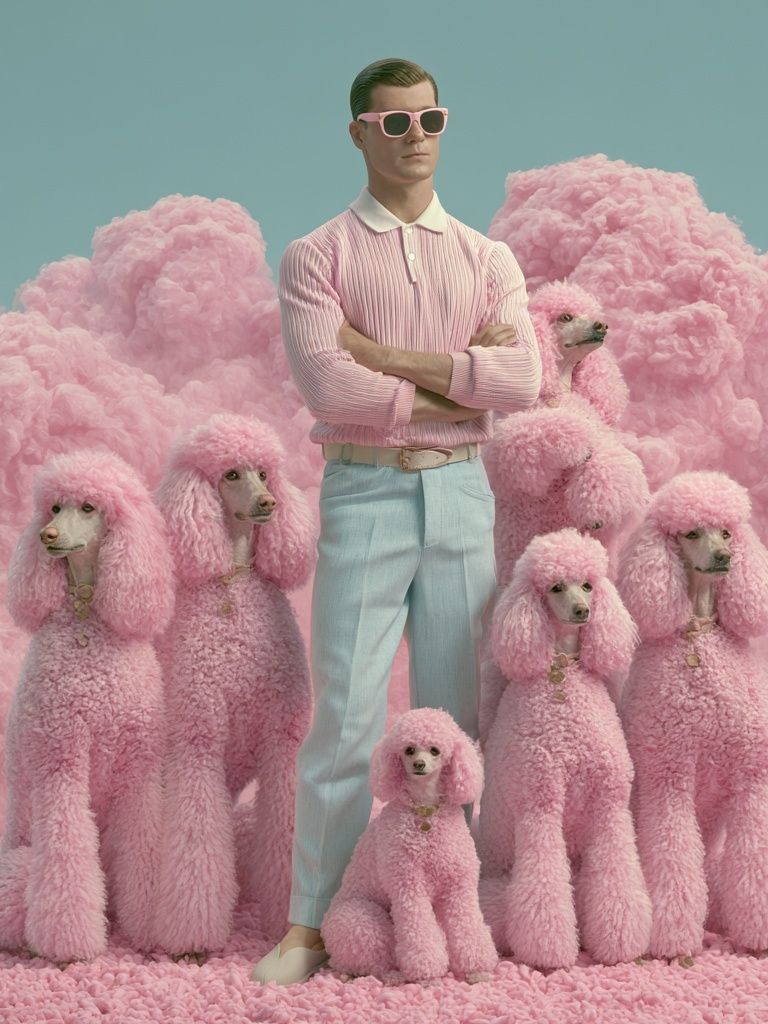 Pink Poodle Fashion Poster. poster detail