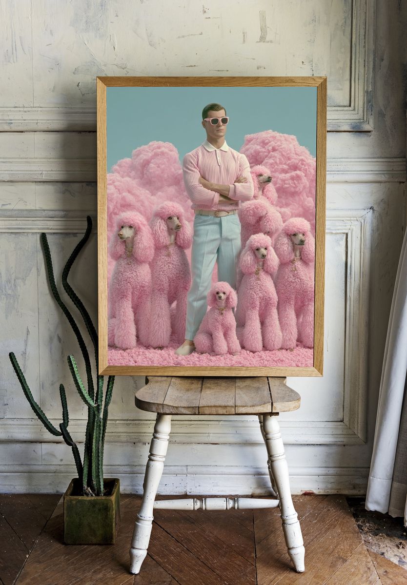 Pink Poodle Fashion Poster. — room view 1