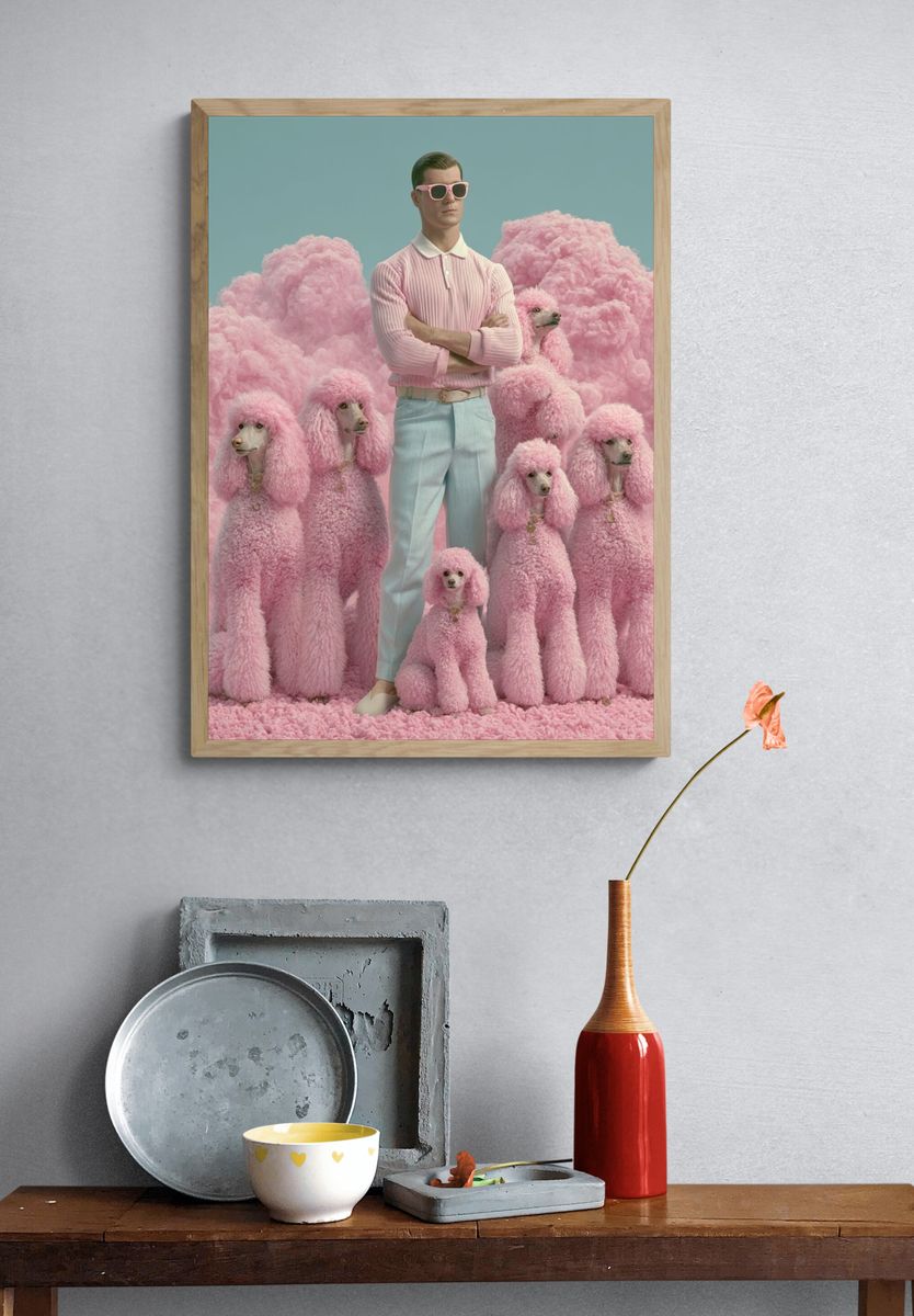 Pink Poodle Fashion Poster. — room view 3