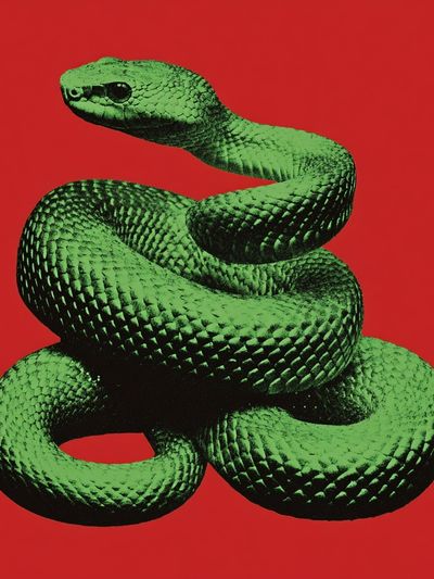 Green Snake Pop-Art Poster. poster print
