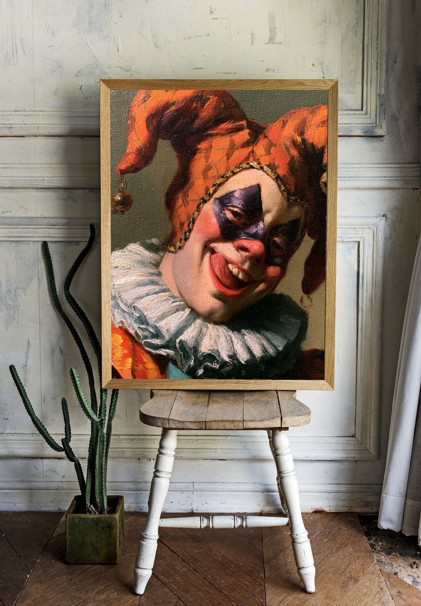Harlequin Portrait Fine-Art Poster. — room view 1