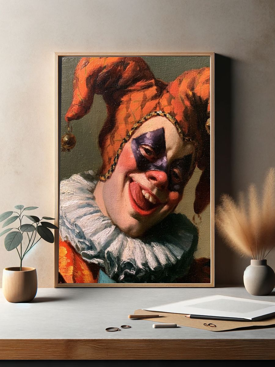 Harlequin Portrait Fine-Art Poster. — room view 2