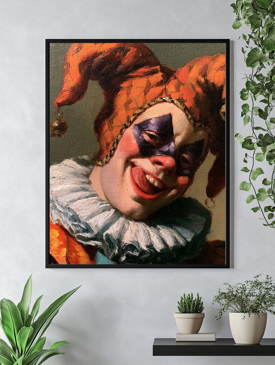 Harlequin Portrait Fine-Art Poster. — room view 4