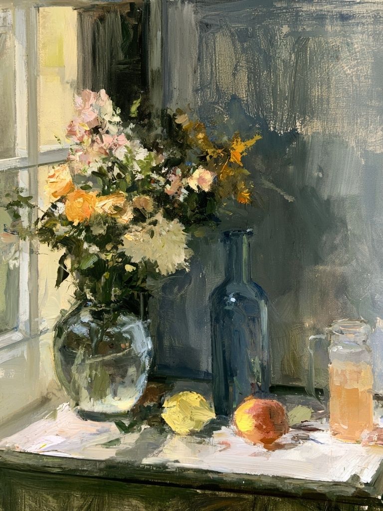 Sunlit Still Life — Fine-Art Print. poster — fine-art art