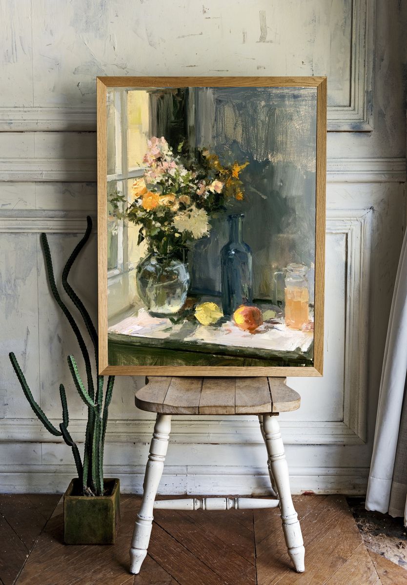 Sunlit Still Life — Fine-Art Print. — room view 1