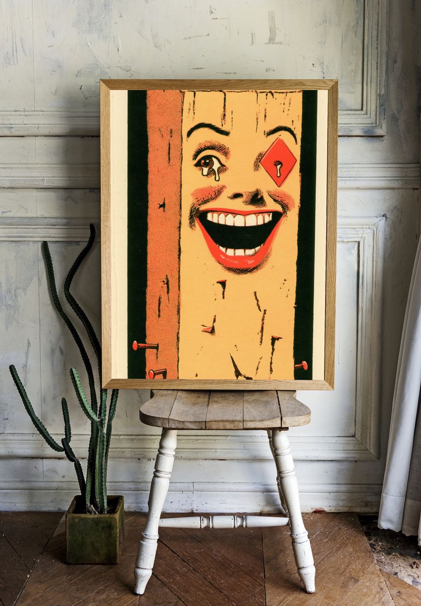 Surreal Laughing Face Pop-Art Print. — room view 1