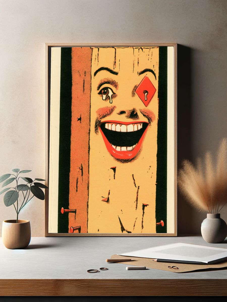 Surreal Laughing Face Pop-Art Print. — room view 2