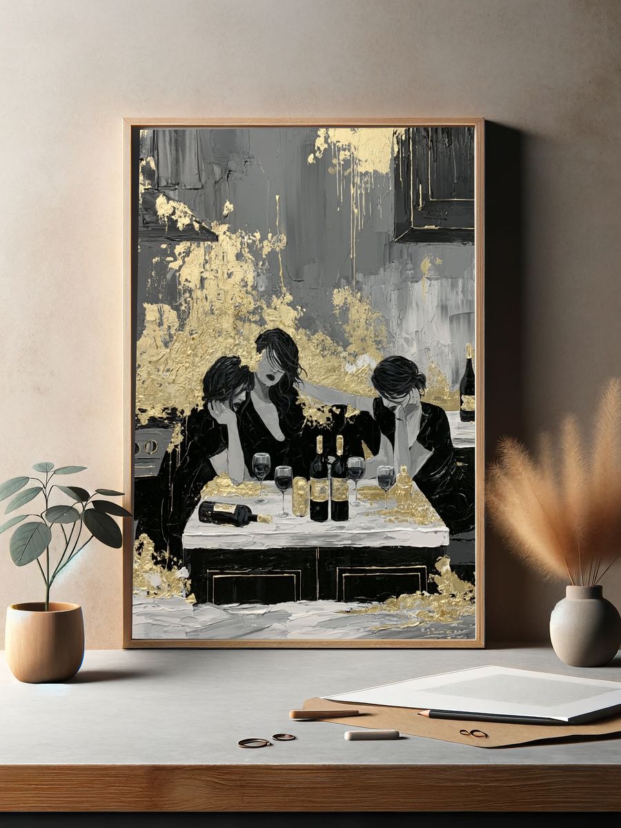 Champagne Dinner Party — Contemporary Print. — room view 2