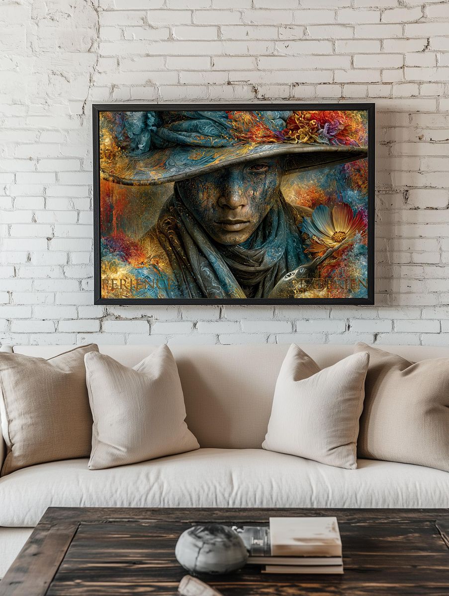 Mystic Floral Portrait Fine-Art Poster. — room view 1