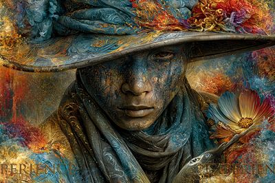 Mystic Floral Portrait Fine-Art Poster. poster print
