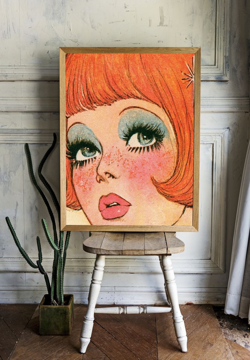Retro Pop Art Portrait Poster. — room view 1