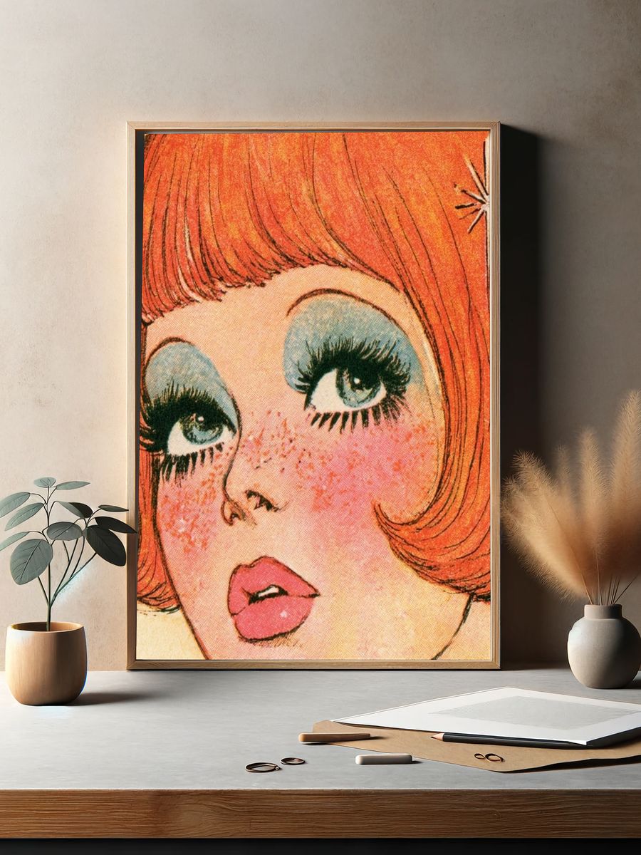 Retro Pop Art Portrait Poster. — room view 2