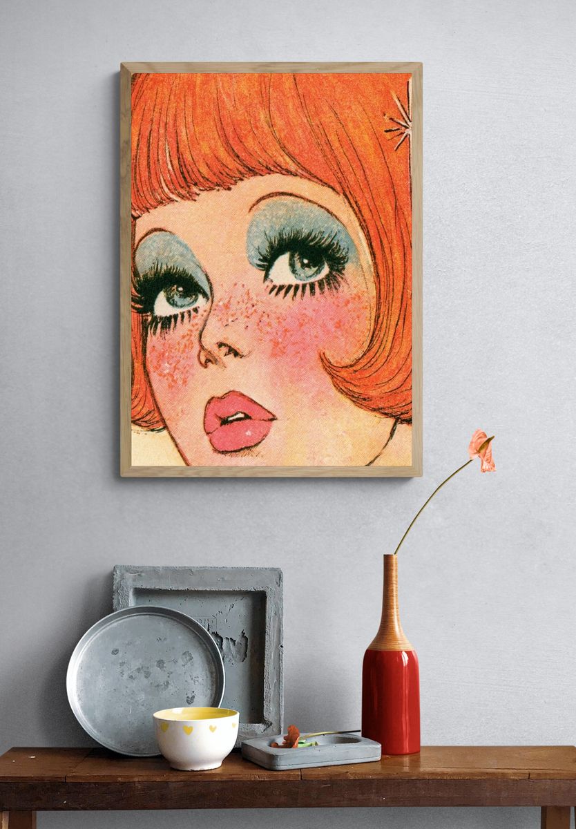 Retro Pop Art Portrait Poster. — room view 3