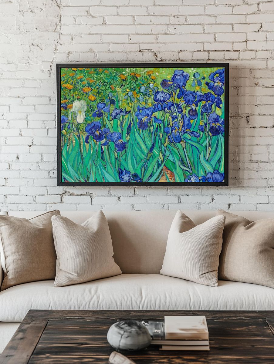 Iris Flowers — Fine Art Print. — room view 1