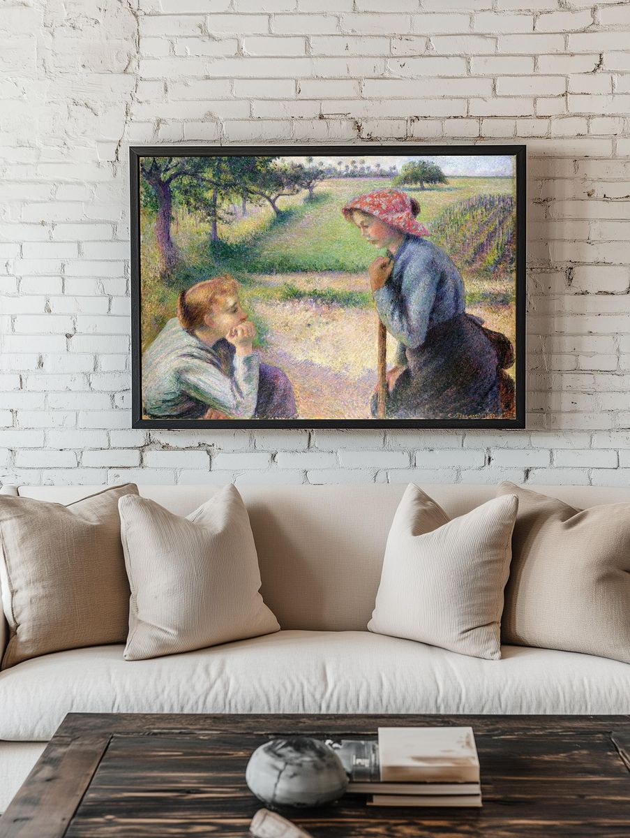 Two Women in a Field — Impressionist Print room preview