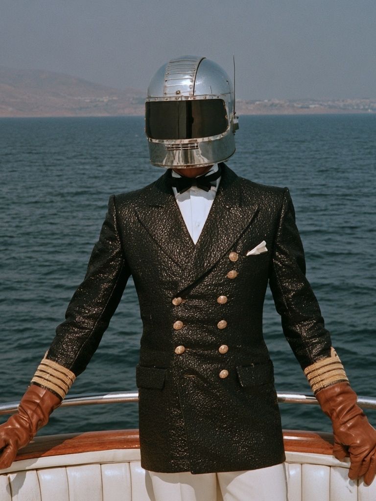 Helmeted Captain Portrait Print. poster detail