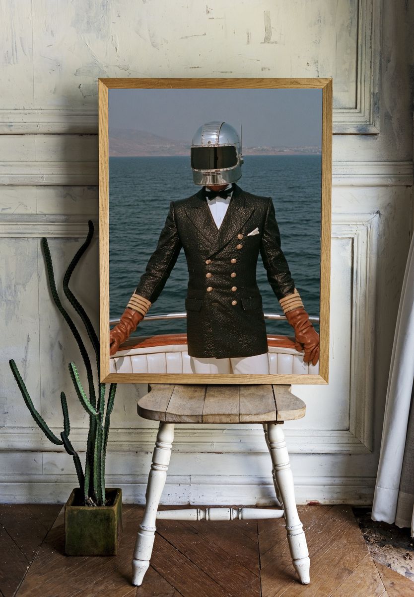 Helmeted Captain Portrait Print. — room view 1