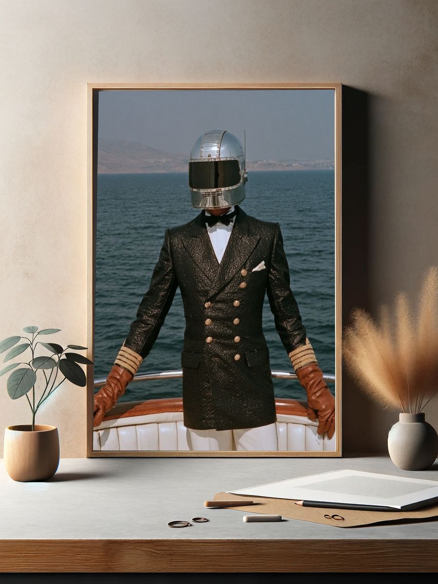 Helmeted Captain Portrait Print. — room view 2