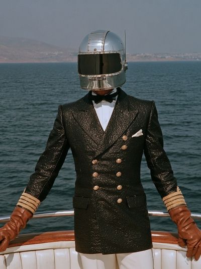 Helmeted Captain Portrait Print. poster