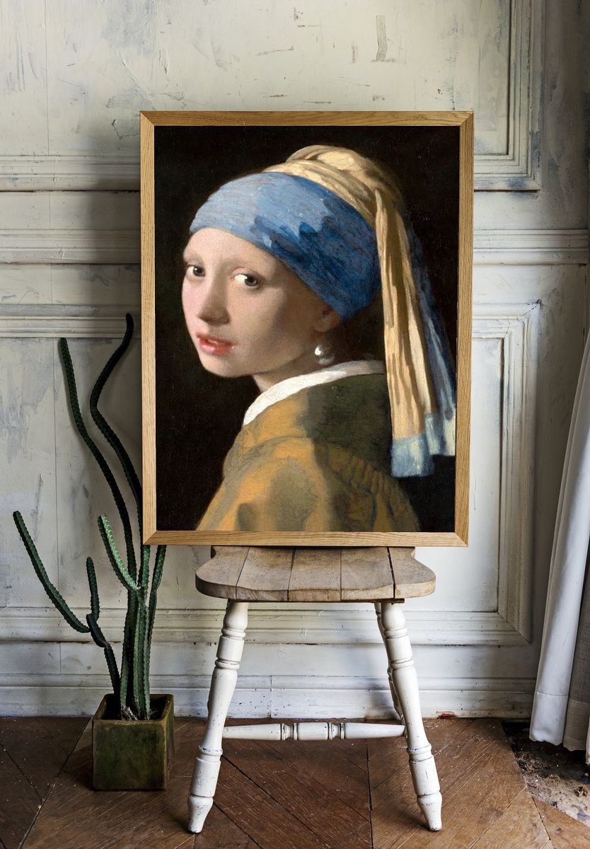 Vermeer girl mobile wallpaper, woman. — room view 1