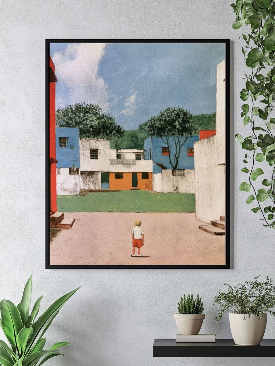 Village Courtyard Fine-Art Poster. — room view 4