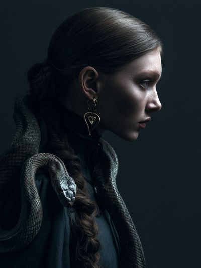 Serpent Portrait — Dark Fantasy Print. poster
