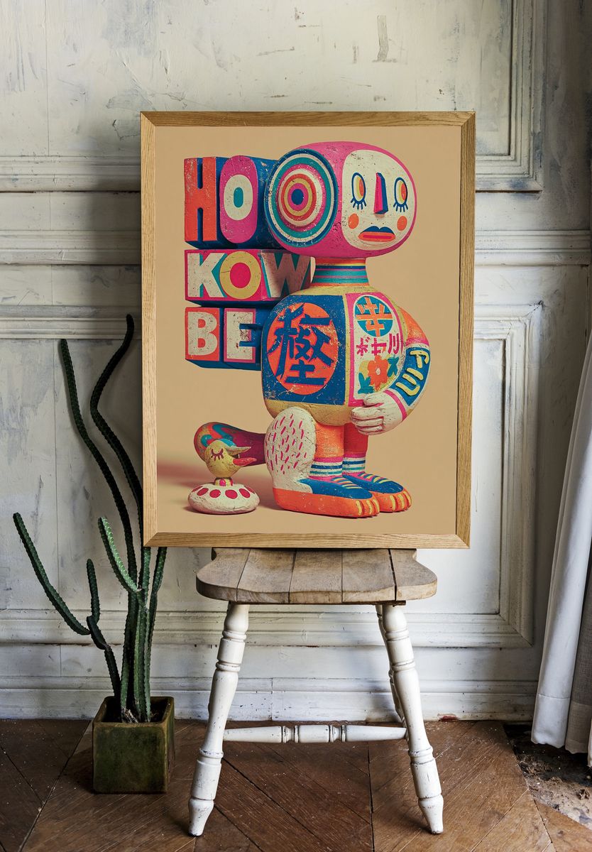 Kawaii Pop Art Figure Poster. room preview