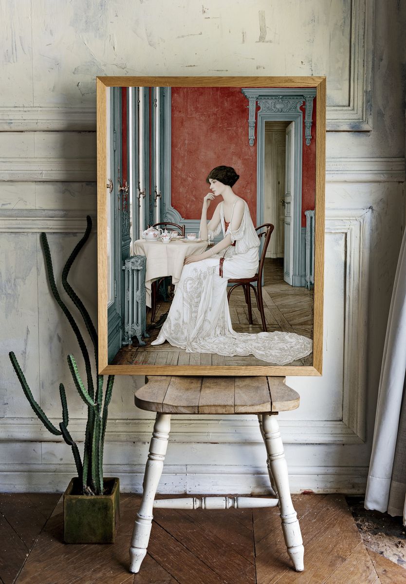 Elegant Woman in Interior Fine-Art Poster. — room view 1