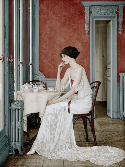 Elegant Woman in Interior Fine-Art Poster. poster print