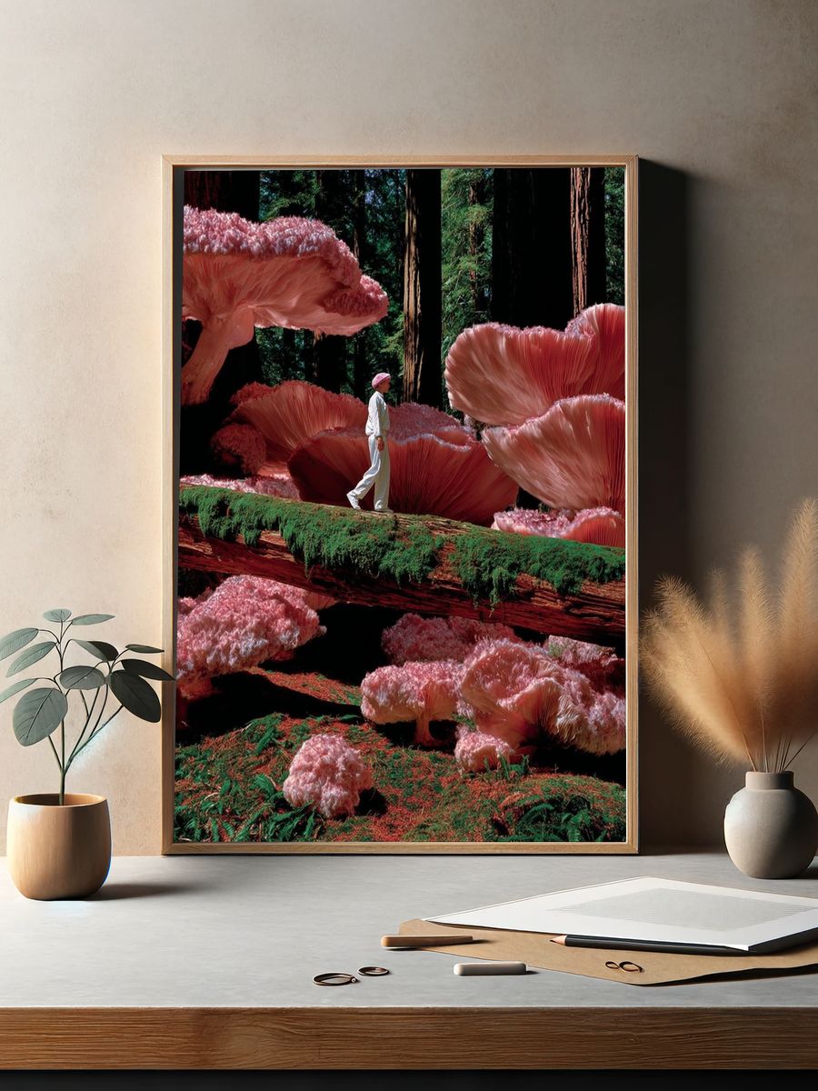 Surreal Mushroom Forest — Fine Art Print. — room view 2