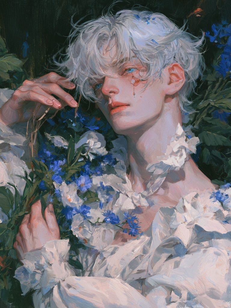 Blue Flower Portrait Fine-Art Print. poster — fine-art art
