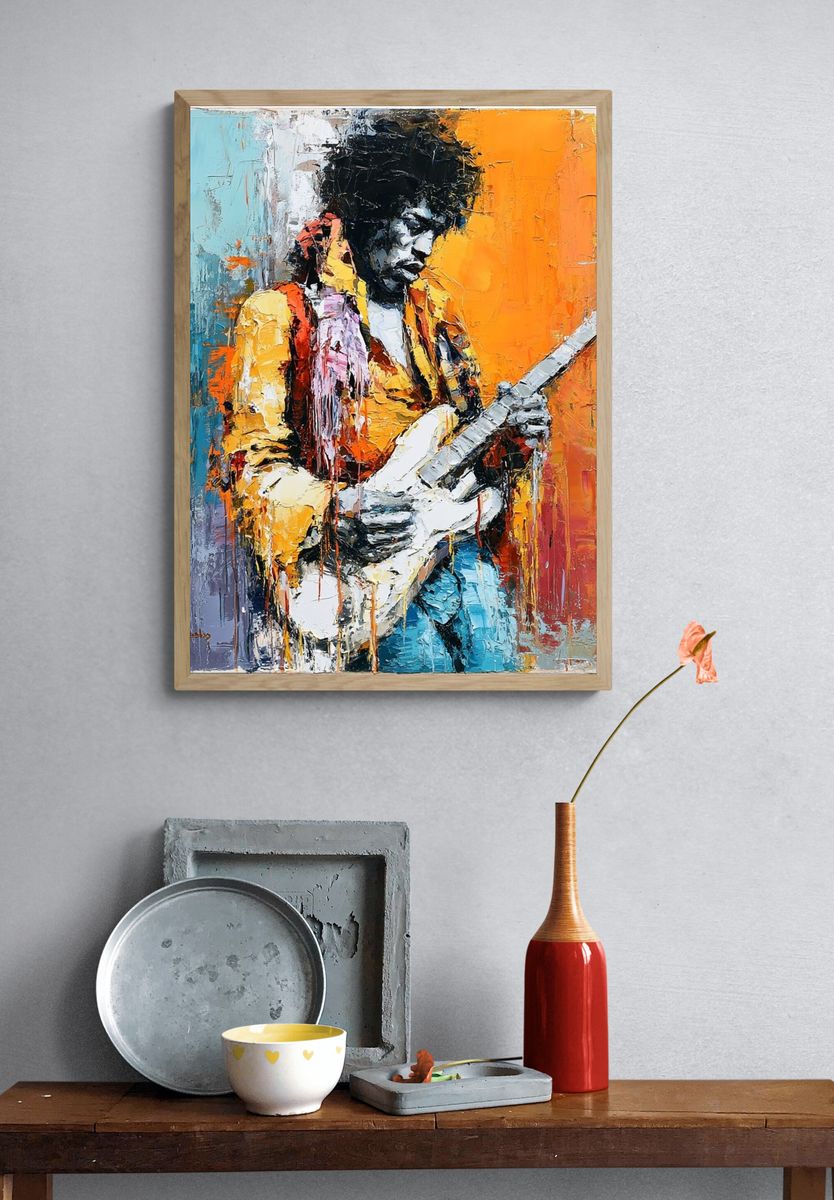Jimi Hendrix Pop-Art Poster. — room view 3