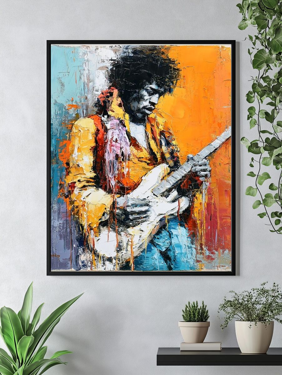 Jimi Hendrix Pop-Art Poster. — room view 4