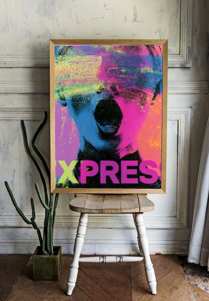 Express Neon Pop-Art Poster. — room view 1