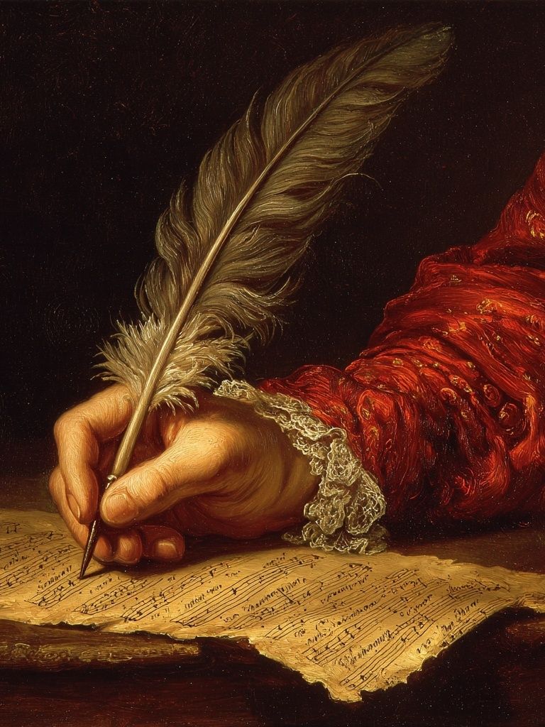 Writing Hand with Quill — Fine Art Print. poster detail