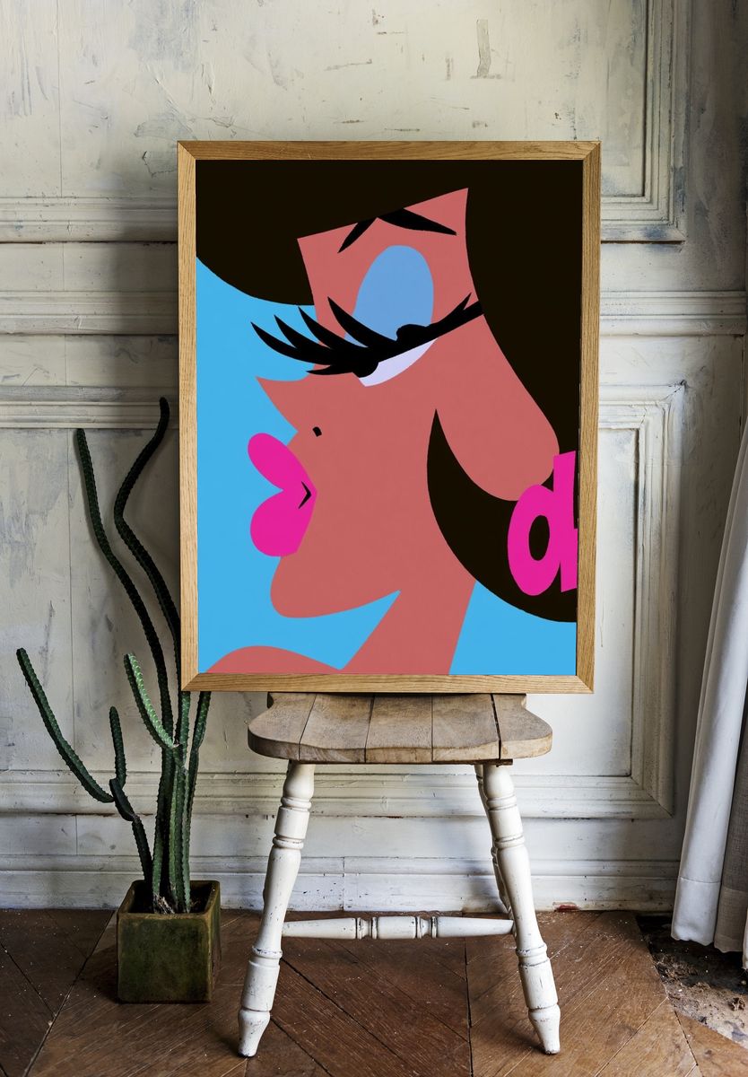 Pop Art Woman Profile Poster. — room view 1