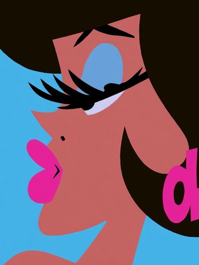 Pop Art Woman Profile Poster. poster