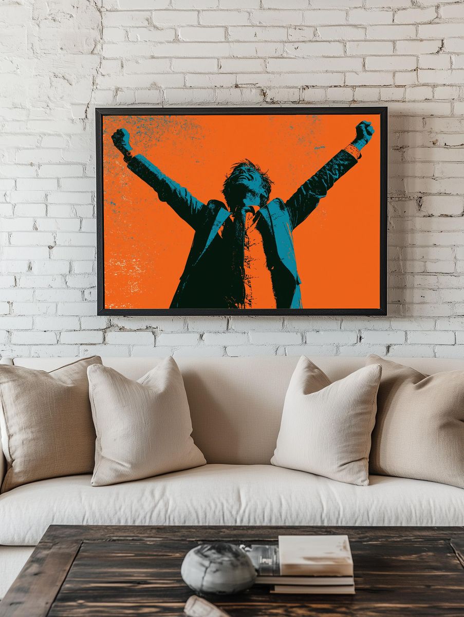 Victory Pose Pop Art Poster. — room view 1